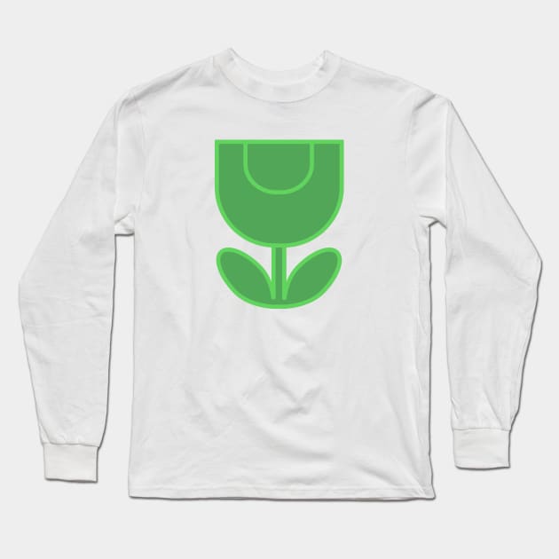 Tulip Line Green Long Sleeve T-Shirt by LjM